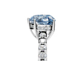 White gold Fancy Blue Heart Cut Solitaire Diamond Engagement Ring with Pavé Band and Six-Prong Setting_29