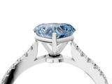 White gold Fancy Blue Heart  Cut Solitaire Diamond Engagement Ring with Pave Band and Four-Prong Setting_157