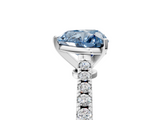 White gold Fancy Blue Heart  Cut Solitaire Diamond Engagement Ring with Pave Band and Four-Prong Setting_158