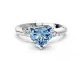 White gold Fancy Blue Heart Cut Solitaire Diamond Engagement Ring with Twisted Pave Band and Four-Prong Setting_19