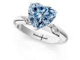 White gold Fancy Blue Heart Cut Solitaire Diamond Engagement Ring with Twisted Pave Band and Four-Prong Setting_20