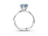 White gold Fancy Blue Heart Cut Solitaire Diamond Engagement Ring with Twisted Pave Band and Four-Prong Setting_22