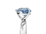 White gold Fancy Blue Heart Cut Solitaire Diamond Engagement Ring with Twisted Pave Band and Four-Prong Setting_24