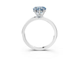 White gold Fancy Blue Heart Cut Solitaire Diamond Ring with Prong Setting and Plain Band_15