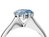 White gold Fancy Blue Heart Cut Solitaire Diamond Ring with Six-Prong Setting and Classic Band_226