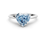 White gold Fancy Blue Heart Cut Solitaire Diamond Ring with Six-Prong Setting and Classic Band_263