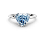 White gold Fancy Blue Heart Cut Solitaire Diamond Ring with Six-Prong Setting and Classic Band_47