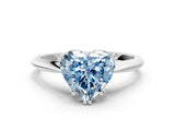 White gold Fancy Blue Heart Cut Solitaire Diamond Ring with Six-Prong Setting and Classic Band_57