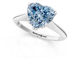 White gold Fancy Blue Heart Cut Solitaire Diamond Ring with Six-Prong Setting and Classic Band_58