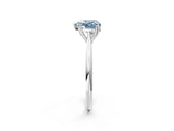 White gold Fancy Blue Heart Cut Solitaire Diamond Ring with Six-Prong Setting and Classic Band_64