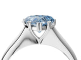 White gold Fancy Blue Heart Cut Solitaire Diamond Ring with Six-Prong Setting and Classic Band_66