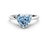 White gold Fancy Blue Heart Cut Solitaire Diamond Ring with Six-Prong Setting and Classic Band_71