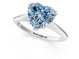 White gold Fancy Blue Heart Cut Solitaire Diamond Ring with Six-Prong Setting and Classic Band_72