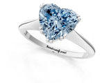 White gold Fancy Blue Heart Cut Solitaire Diamond Ring with Six-Prong Setting and Classic Band_84