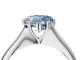 White gold Fancy Blue Heart Cut Solitaire Diamond Ring with Six-Prong Setting and Classic Band_87