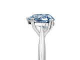 White gold Fancy Blue Heart Cut Solitaire Diamond Ring with Six-Prong Setting and Classic Band_88