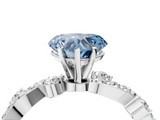 White gold Fancy Blue Heart  Cut Solitaire Diamond Twisted Band with Pave Setting_45