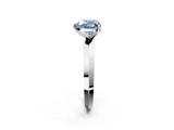 White gold Fancy Blue Heart  Cut Solitaire Engagement Ring with Flat Band and Four-Prong Setting 2