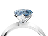 White gold Fancy Blue Heart  Cut Solitaire Engagement Ring with Flat Band and Four-Prong Setting 4