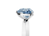 White gold Fancy Blue Heart  Cut Solitaire Engagement Ring with Flat Band and Four-Prong Setting 5