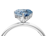 White gold Fancy Blue Heart  Cut Solitaire Engagement Ring with Four-Prong Setting and Classic Band_24