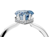 White gold Fancy Blue Heart  Cut Solitaire Engagement Ring with Four-Prong Setting on a Classic Band_24