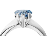 White gold Fancy Blue Heart  Cut Solitaire Engagement Ring with Tapered Band and Four-Prong Setting 5