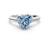 White gold Fancy Blue Heart Cut Solitaire Engagement Ring with Tapered Band and Four-Prong Setting_15