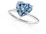 White gold Fancy Blue Heart  Cut Solitaire Engagement Ring with Thin Band and Four-Prong Setting_4