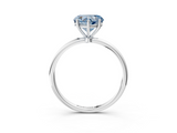 White gold Fancy Blue Heart  Cut Solitaire Engagement Ring with Thin Band and Four-Prong Setting_6