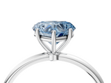 White gold Fancy Blue Heart  Cut Solitaire Engagement Ring with Thin Band and Four-Prong Setting_7