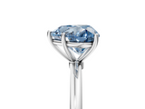White gold Fancy Blue Heart  Cut Solitaire Engagement Ring with Thin Band and Four-Prong Setting_8