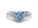 White gold Fancy Blue Heart  Cut Solitaire Floral Diamond Ring with Four-Prong Setting_37