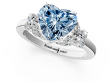 White gold Fancy Blue Heart  Cut Solitaire Floral Diamond Ring with Four-Prong Setting_38