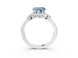 White gold Fancy Blue Heart  Cut Solitaire Floral Diamond Ring with Four-Prong Setting_40