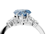 White gold Fancy Blue Heart  Cut Solitaire Floral Diamond Ring with Four-Prong Setting_41
