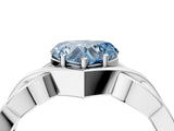 White gold Fancy Blue Heart Cut Solitaire Intertwined Band Prong Setting Ring_4