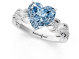 White gold Fancy Blue Heart Cut Solitaire Milgrain Leaf Band with Prong Setting_13
