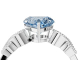 White gold Fancy Blue Heart Cut Solitaire Milgrain Leaf Band with Prong Setting_16