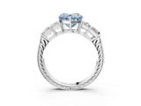 White gold Fancy Blue Heart Cut Solitaire Princess Side Stone Engraved Band Prong Setting Ring_15