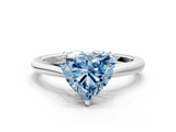 White gold Fancy Blue Heart  Cut Solitaire Ring with Cathedral Band and Four-Prong Setting_60