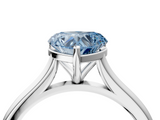 White gold Fancy Blue Heart  Cut Solitaire Ring with Cathedral Band and Four-Prong Setting_67