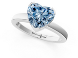 White gold Fancy Blue Heart  Cut Solitaire Ring with Four-Prong Setting and Classic Band_25