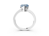 White gold Fancy Blue Heart  Cut Solitaire Ring with Four-Prong Setting and Classic Band_27