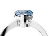 White gold Fancy Blue Heart  Cut Solitaire Ring with Four-Prong Setting and Classic Band_32