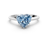 White gold Fancy Blue Heart  Cut Solitaire Ring with Four-Prong Setting on a Classic Band_28