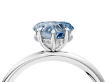 White gold Fancy Blue Heart  Cut Solitaire Ring with Thin Band and Four-Prong Setting_20