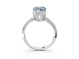 White gold Fancy Blue Heart Cut Solitaire Split Shank Pave Diamond Engagement Ring with Four-Prong Setting_21