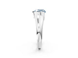 White gold Fancy Blue Heart Cut Solitaire Tension Set Diamond Ring with Split Shank Band_2