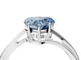 White gold Fancy Blue Heart  Cut Solitaire Twist Band Ring with Four-Prong Setting_37
